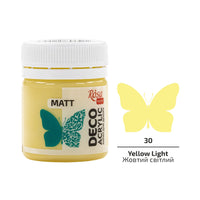 ROSA TALENT Decorative Acrylic Paint, MATT, 20 ml – Yellow Light matte