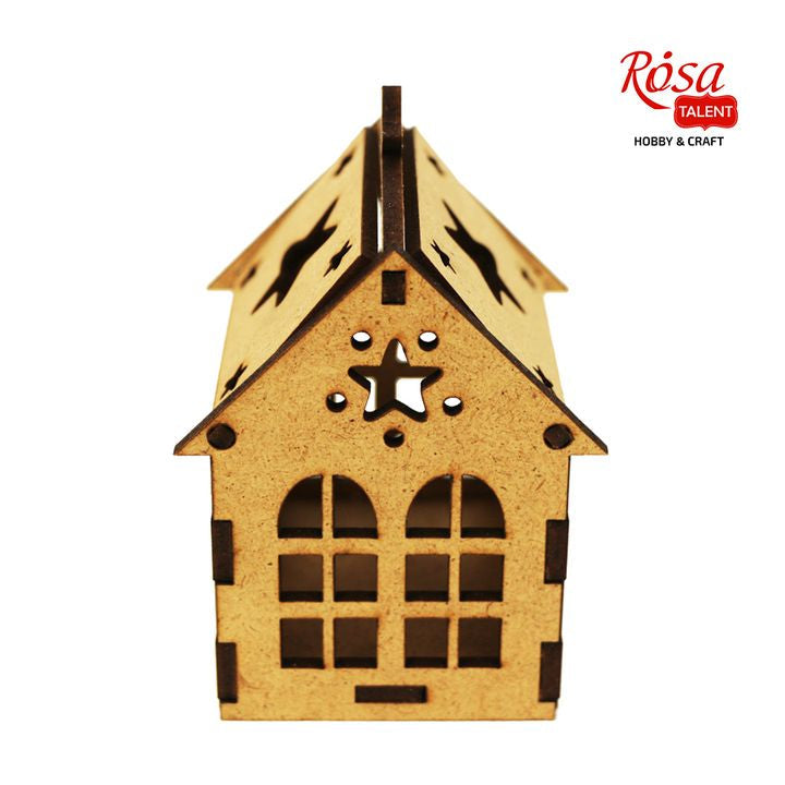 ROSA TALENT Decorative Base, House with Star, MDF, 7.0х7.0х10 cm