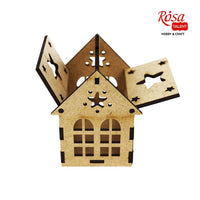 ROSA TALENT Decorative Base, House with Star, MDF, 7.0x7.0x10 cm