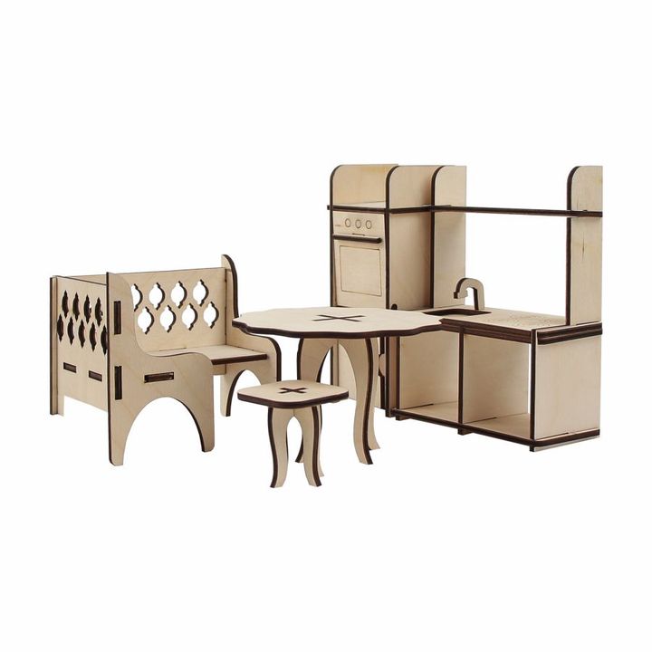 ROSA TALENT Doll Furniture Set, Kitchen 2, Classic Style, Set of 8 — image 1