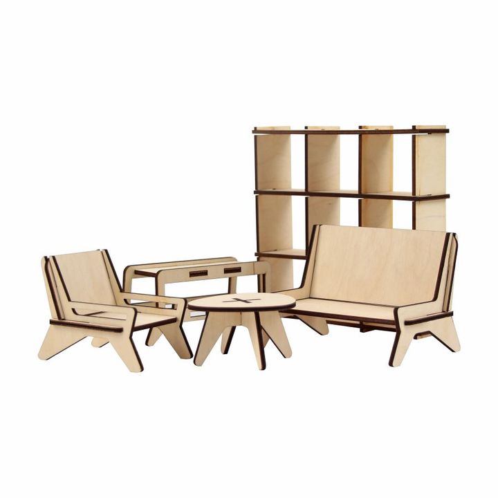 ROSA TALENT Doll Furniture Set, Living Room 1, Modern Style, Set of 6 — image 2