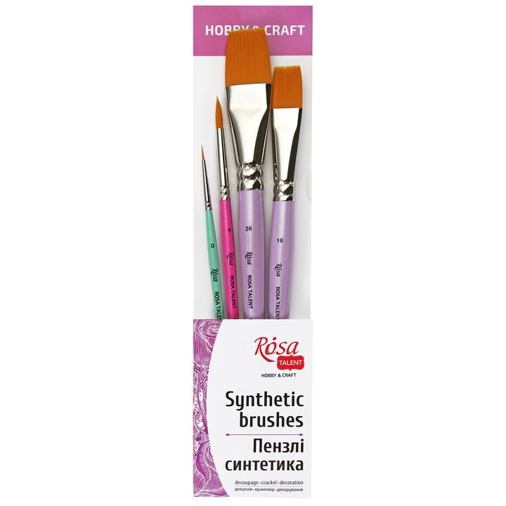 Hobby & Craft ROSA Talent flat and round brush set, 4 pcs — image 1