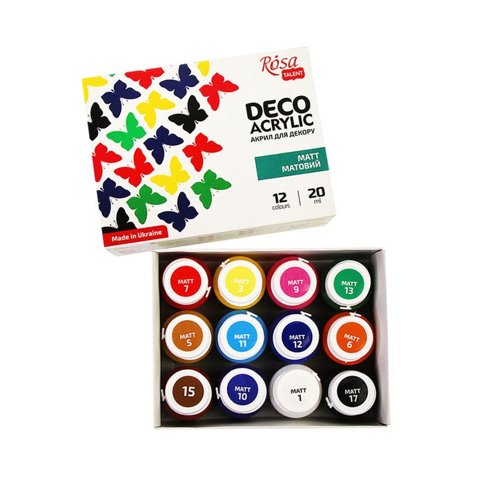 ROSA TALENT Matte Acrylic Paint for Decorations, Set of 12 x 20 ml — image 2