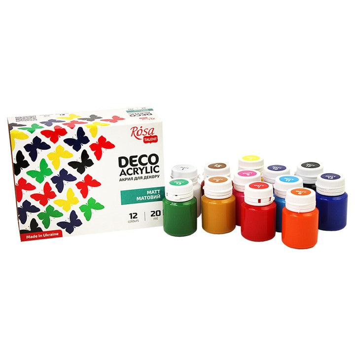 ROSA TALENT Matte Acrylic Paint for Decorations, Set of 12 x 20 ml — image 4
