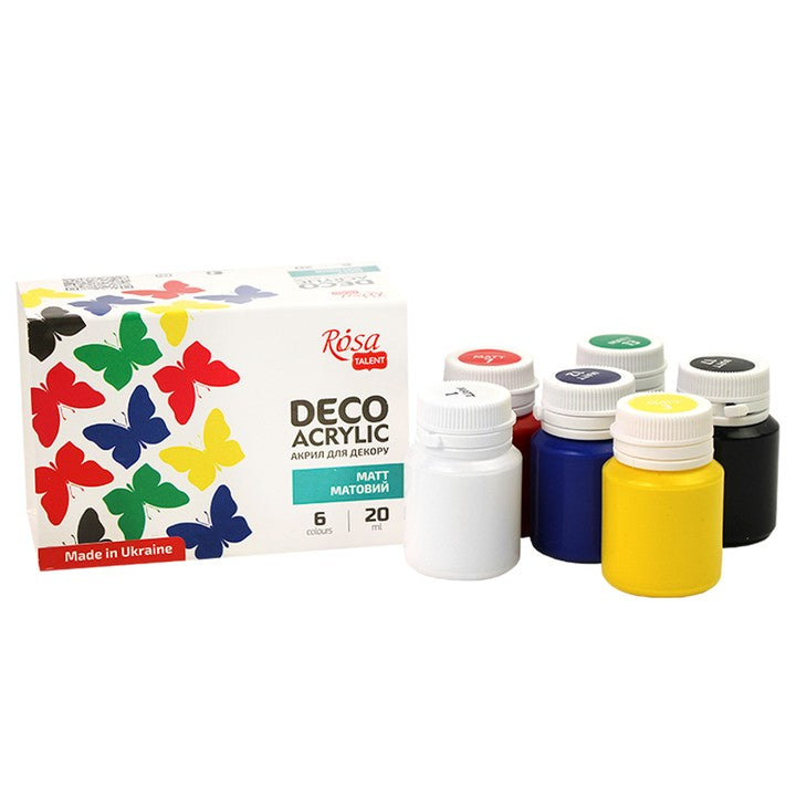 ROSA TALENT Matte Acrylic Paints for Decorations, Set of 6 x 20 ml — image 3