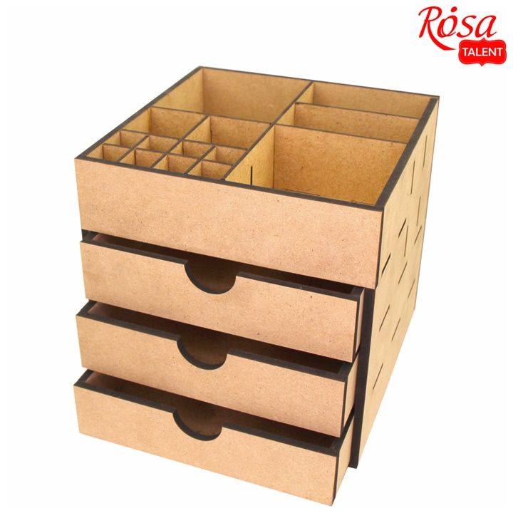 ROSA TALENT MDF Organizer with 3 Drawers, 20.5x20.5x20 cm, image 2