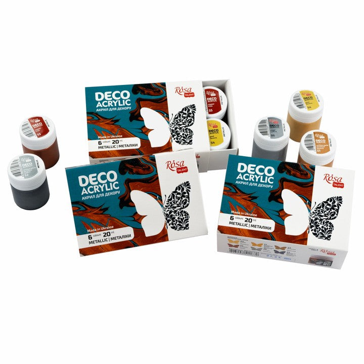 ROSA TALENT Metallic Acrylic Paint for Decorations, Set of 6 x 20 ml — image 5