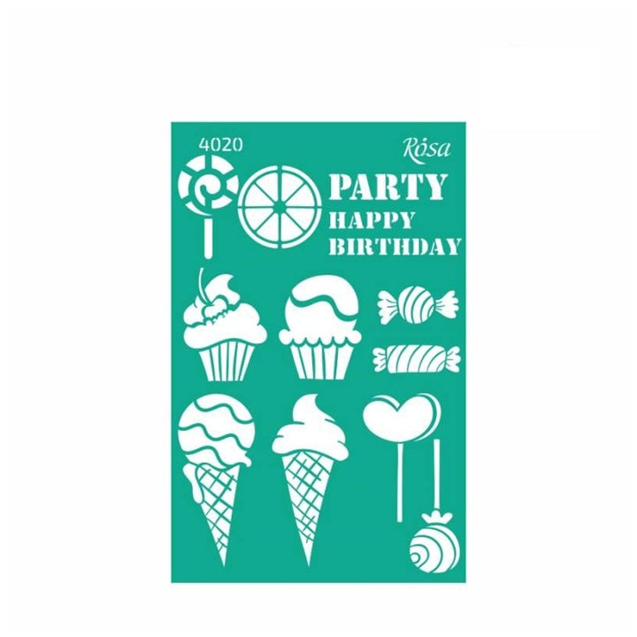Rosa Talent Self-Adhesive Stencil, 13 x 20 cm, Pattern No. 4020