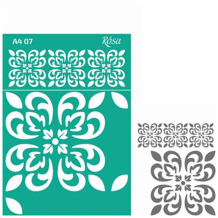 Rosa Talent Self-Adhesive Stencil A4, Pattern No. 07