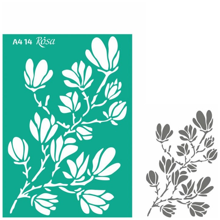 Rosa Talent Self-Adhesive Stencil A4, Pattern No. 14