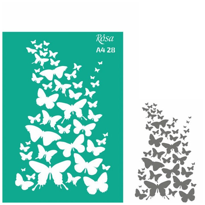 Rosa Talent Self-Adhesive Stencil A4, Pattern No. 28