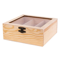 ROSA TALENT Wooden Box with Lock and 3 Compartments 20x20x8 cm