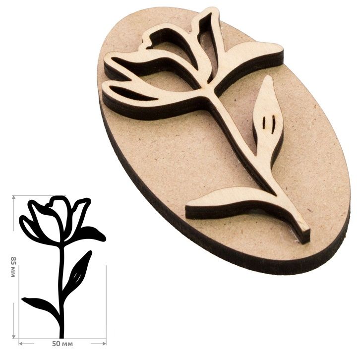 ROSA TALENT Wooden Stamp No. 12 Botanical 5x8.5 cm