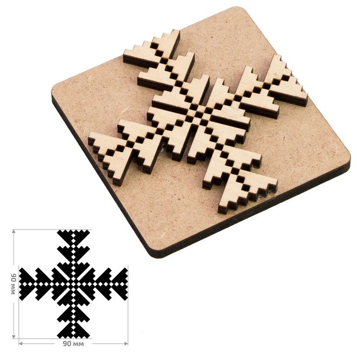 ROSA TALENT Wooden Stamp No. 3 Geometry 9x9 cm