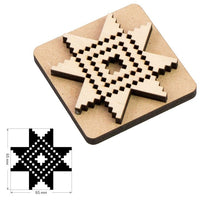 ROSA TALENT Wooden Stamp No. 4 Geometry 6.5x6.5 cm