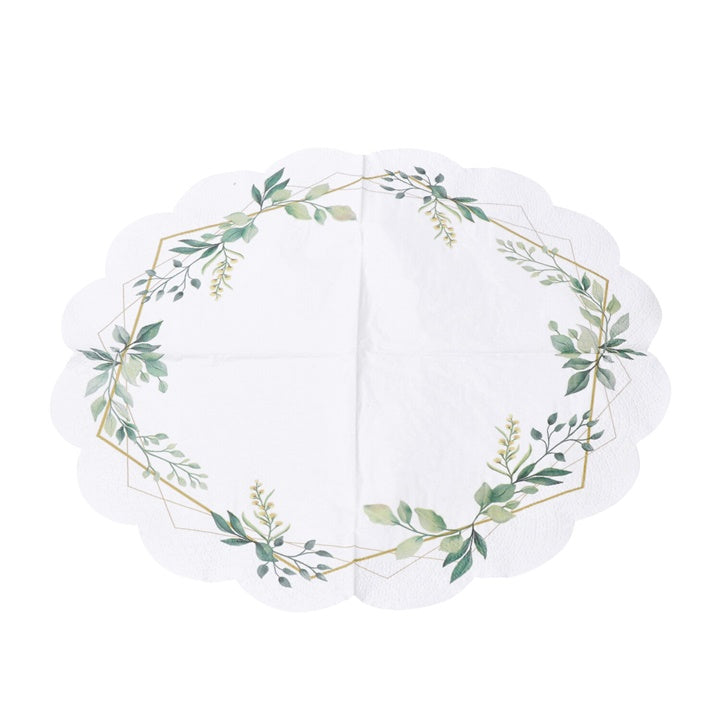 Round Decoupage Napkin Leaves Frame, 1 pc, image 1