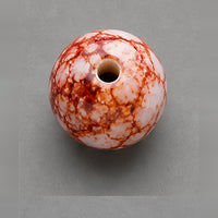 Round Glass Beads with Marble Effect, 8 mm, Set of 15, brick orange