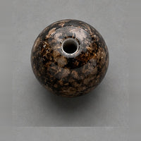 Round Glass Beads with Marble Effect, 8 mm, Set of 15, brown-black