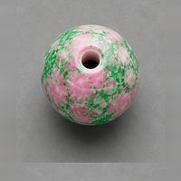 Round Glass Beads with Marble Effect, 8 mm, Set of 15, mint-pink