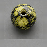 Round Glass Beads with Marble Effect, 8 mm, Set of 15, olive-black