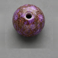 Round Glass Beads with Marble Effect, 8 mm, Set of 15, purple-brown
