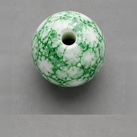 Round Glass Beads with Marble Effect, 8 mm, Set of 15, emerald green