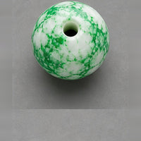 Round Glass Beads with Marble Effect, 8 mm, Set of 15, green-white