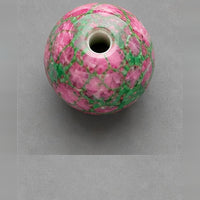 Round Glass Beads with Marble Effect, 8 mm, Set of 15, pink-green