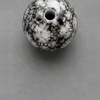 Round Glass Beads with Marble Effect, 8 mm, Set of 15, anthracite-white