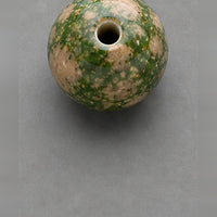 Round Glass Beads with Marble Effect, 8 mm, Set of 15, green-brown
