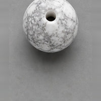 Round Glass Beads with Marble Effect, 8 mm, Set of 15, white-gray