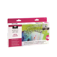 Royal & Langnickel Acrylic Ink, Neon Colors, 6 x 30 ml