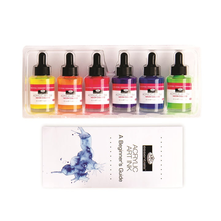 Royal & Langnickel Acrylic Ink, Neon Colors, 6 x 30 ml