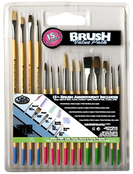 Royal & Langnickel Brushes, Set of 15