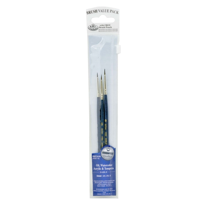 Royal and Langnickel Natural Detail Brush Set of 3