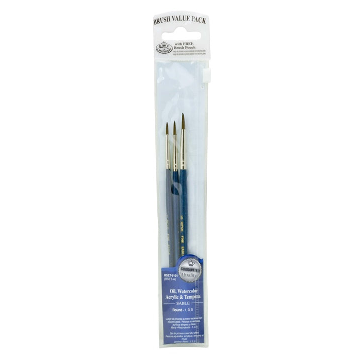 Royal and Langnickel Natural Round Brush Set of 3
