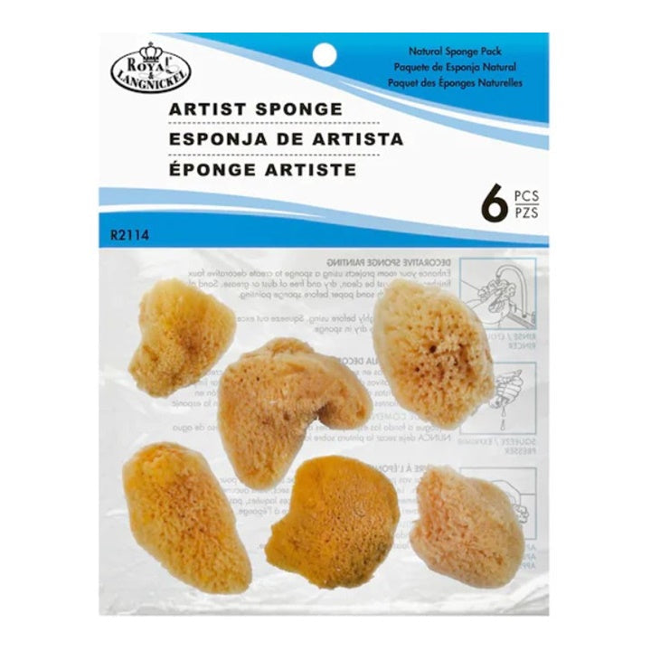 Royal and Langnickel Small Natural Sea Sponges Set of 6 - image 1
