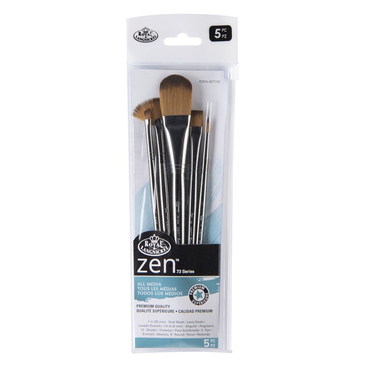 Royal and Langnickel Zen 73 Set of Various Oval Brushes, Set of 5 — image 1