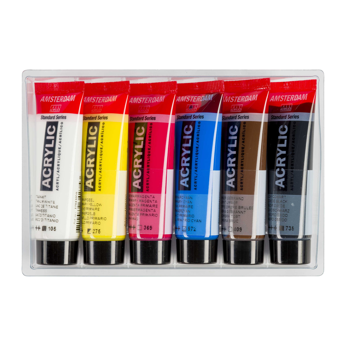 ROYAL TALENS Amsterdam Acrylic Paint Set Primary 6 x 20 ml