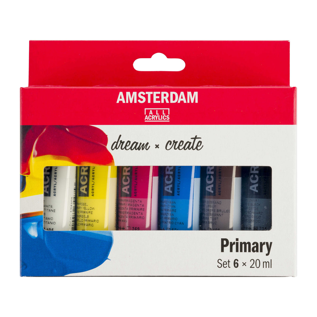 ROYAL TALENS Amsterdam Acrylic Paint Set Primary 6 x 20 ml
