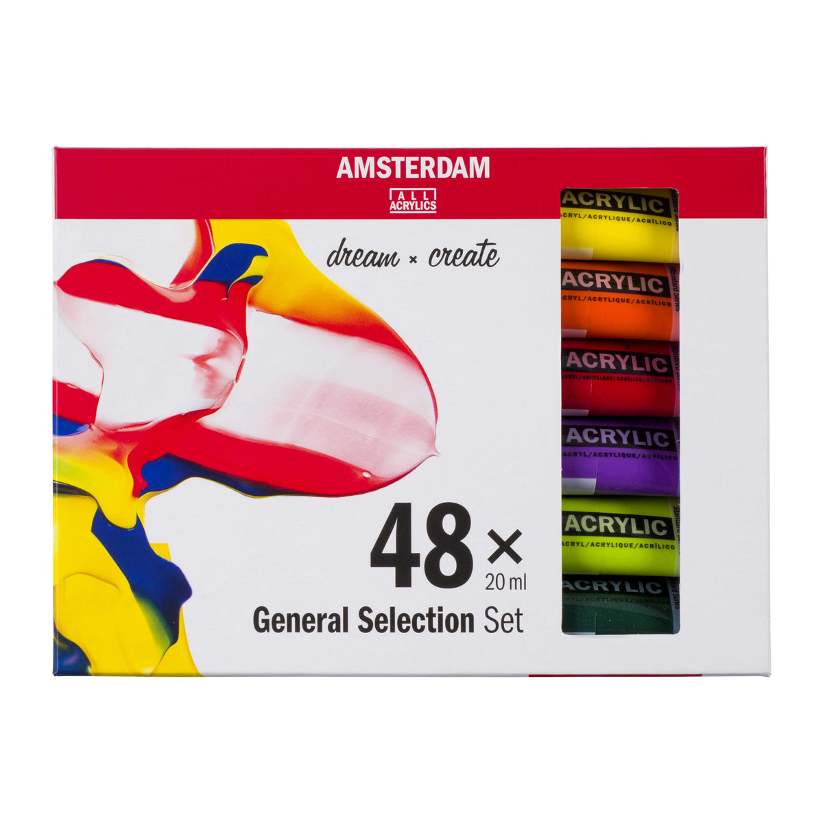 ROYAL TALENS Amsterdam General Selection Acrylic Paint Set, 48 x 20 ml