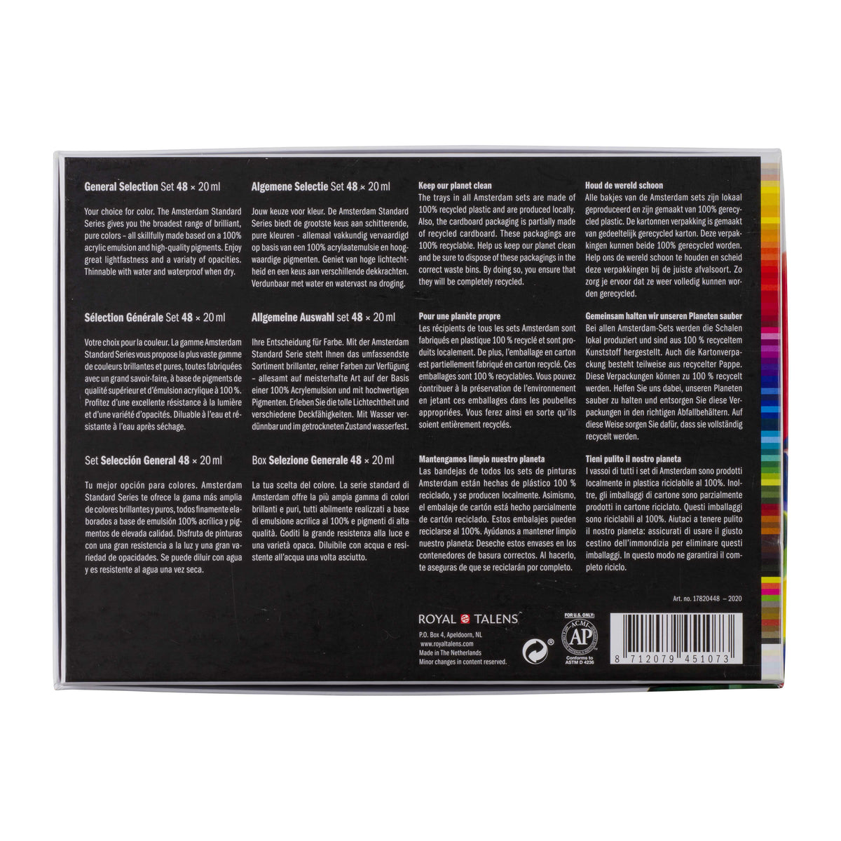 ROYAL TALENS Amsterdam General Selection Acrylic Paint Set, 48 x 20 ml