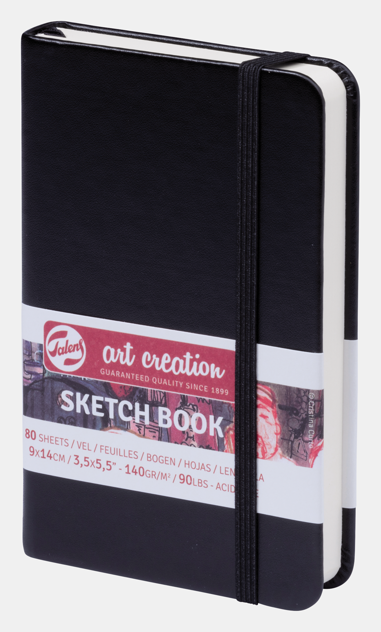 ROYAL TALENS Art Creation Black Sketch Pad, 9 x 14 cm, 140 g, 90 Sheets
