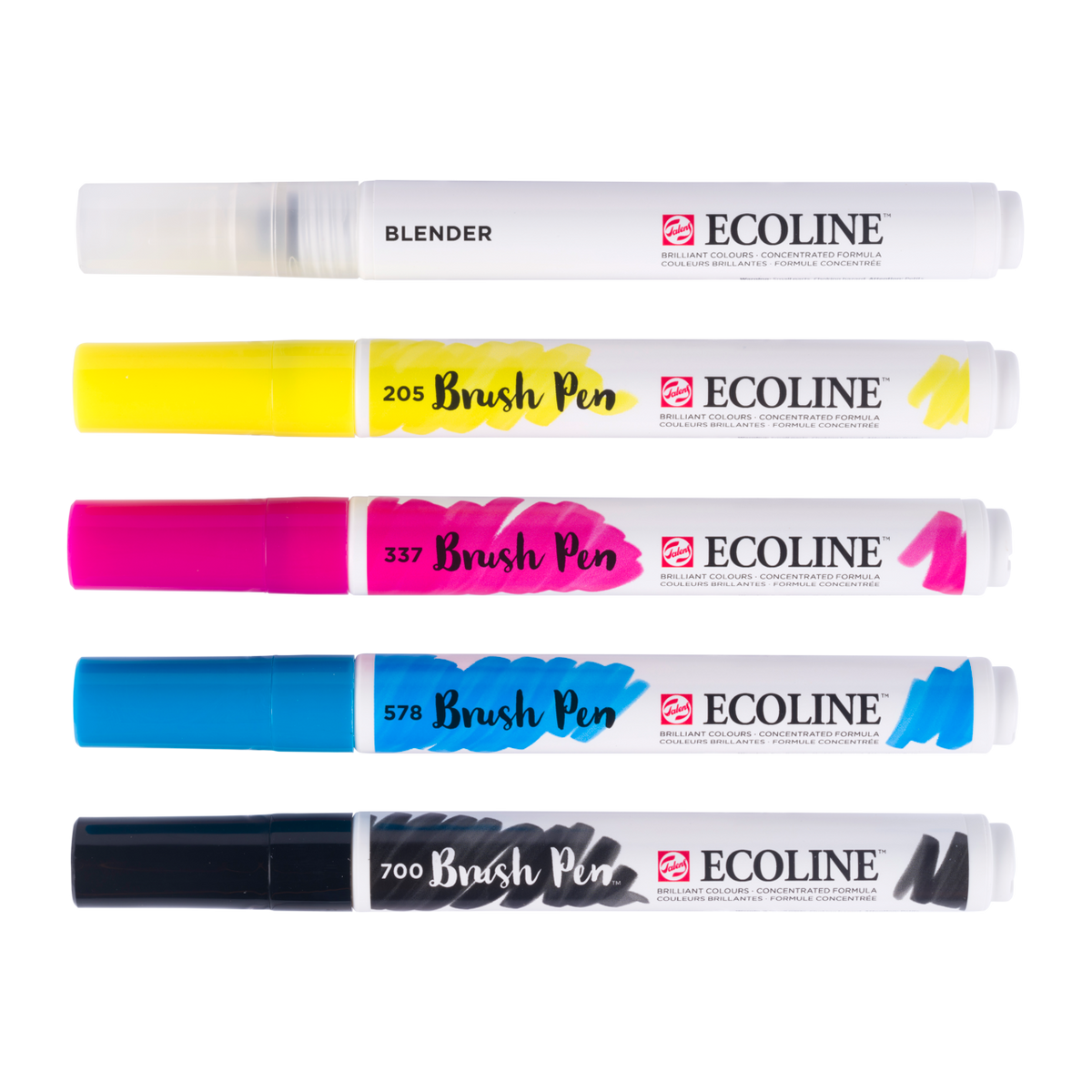ROYAL TALENS Ecoline PRIMARY watercolor brush pen set, 5 colors