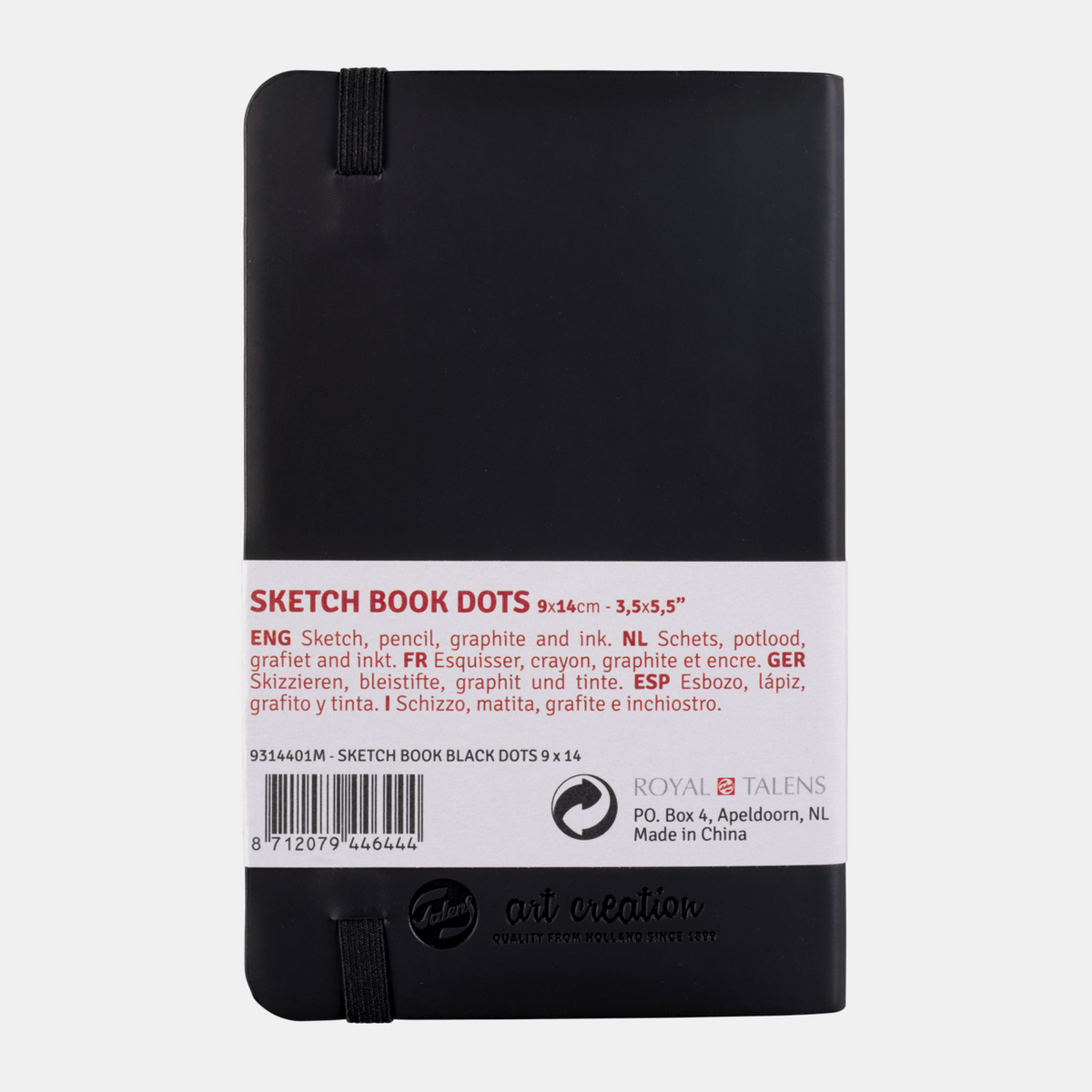 ROYAL TALENS Talens Art Creation DOT Black Sketch Pad, 9 x 14 cm, 80 Sheets