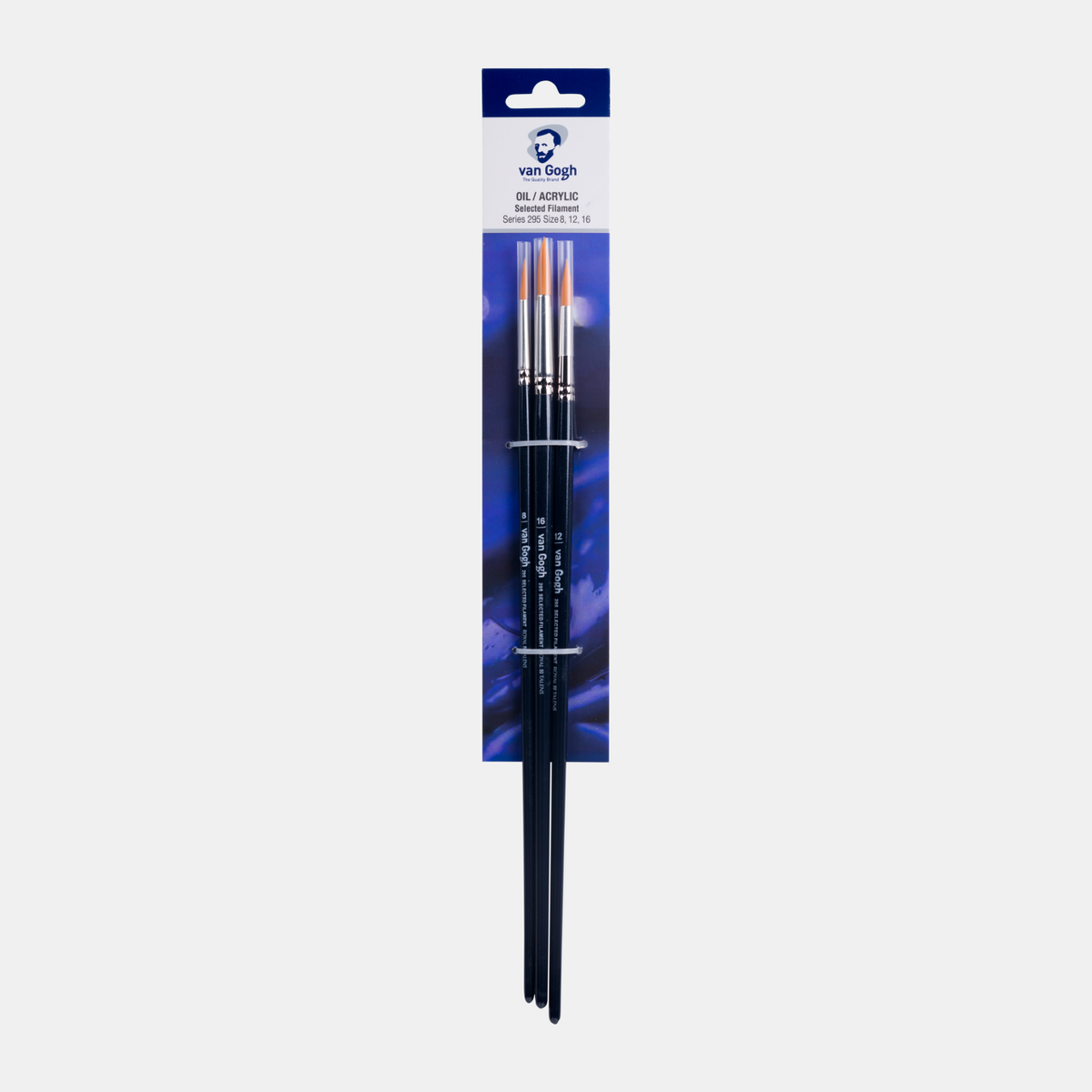 ROYAL TALENS Van Gogh Series 295 Brush Set for Oil and Acrylic, Sizes 8, 12, 16
