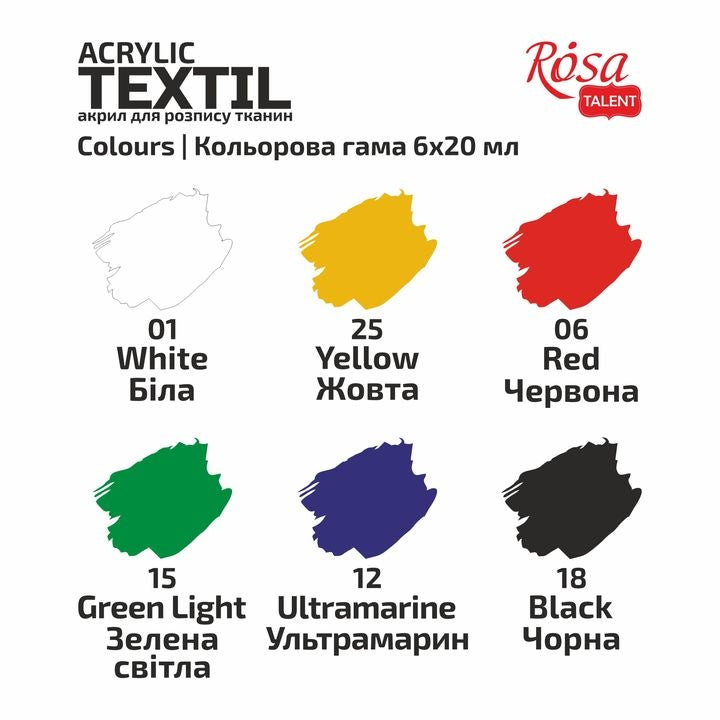 Комплект акрилни бои за текстил CAT | ROSA TALENT | различни комплекти — изображение 4
