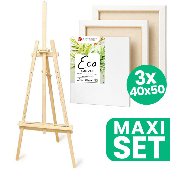 Комплект от ателие статив ARTMIE и 3 платна за рисуване ECO 40x50 см — изображение 1