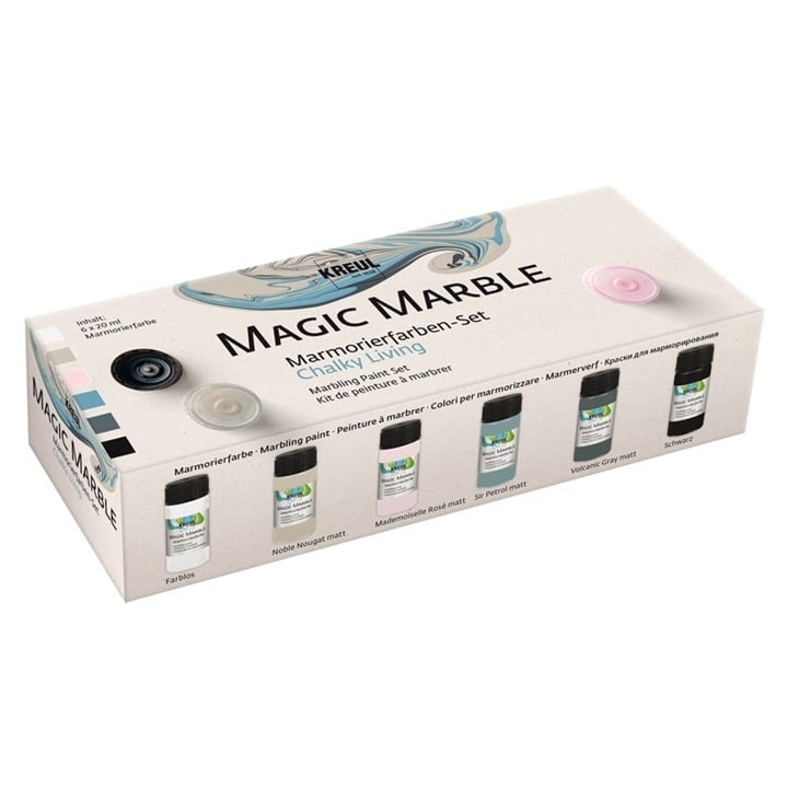 Комплект бои за мрамориране Kreul Magic Marble Chalky 6x20 ml — изображение 1
