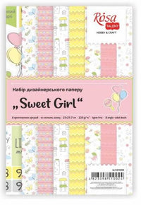 Комплект хартия за скрапбукинг Sweet Girl 21 x 29.7 см — изображение 1